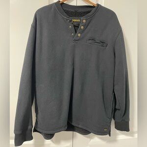 STANLEY- Mens Shirt Sherpa Fleece Lined Waffle Henley Thermal Black SZ L